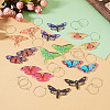 4 Pairs 4 Colors Butterfly Alloy & Acrylic Hoop Earrings EJEW-TA0001-88B-8