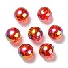 UV Plating Transparent Rainbow Iridescent Acrylic Beads TACR-D010-07F-2