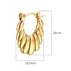 Vintage Retro Stainless Steel Shrimp-textured Oval Hoop Earrings for Women PW-WGBCD6B-01-2