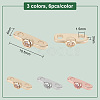 18Pcs 3 Colors Brass Micro Pave Clear Cubic Zirconia Slide Charms KK-GO0001-29-2
