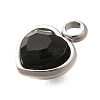 304 Stainless Steel with Rhinestone Pendants STAS-Q346-01P-05-3