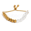 Retro Stainless Steel 18K Gold Acrylic Bead Rope Bracelet LS-PM1309-2-1
