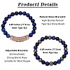 2Pcs 2 Style Dyed & Heated Natural Tiger Eye & Gemstone Stretch Bracelets Set BJEW-SW00090-2