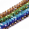 Electroplate Transparent Glass Beads Strands EGLA-T019-06-1