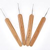 4Pcs 2 Styles Bamboo Handle Iron Crochet Hook Needles TOOL-DJ0001-48-7