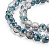 Electroplate Transparent Glass Beads Strands EGLA-T008-23-A01-3