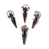Natural Amethyst Nuggets & Dyed Agate Big Pointed Pendants G-D468-16R-1
