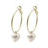 Brass Heart Hoop Earrings EJEW-A121-13G-2