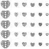 60Pcs 6 Styles Tibetan Style Alloy Beads TIBE-SC0002-44-6