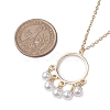 ABS Plastic Imitation Pearl with Brass Pendant Necklaces NJEW-JN04904-3