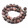 Natural Leopard Skin Jasper Round Beads Strands G-S182-12mm-5