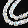 Electroplate Opaque Solid Color Glass Beads Strands EGLA-N002-43-01-3