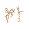 Brass Pave Clear Cubic Zirconia Stud Earring Findings KK-N232-438LG-A-3