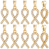 10Pcs Brass Micro Pave Cubic Zirconia Pendants KK-BBC0019-34-1