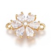 Brass Micro Pave Cubic Zirconia Links ZIRC-F087-10G-RS-1