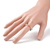 Glass Bicone Braided Finger Ring RJEW-JR00501-3