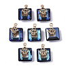 Electroplate Glass Charms EGLA-N005-002A-2