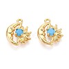 Brass Micro Pave Cubic Zirconia Charms X1-KK-N263-94B-G-1