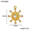 304 Stainless Steel Micro Pave Cubic Zirconia Charms CU-OY002-10G-2