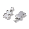 Brass & Shell & Clear Cubic Zirconia Pendants KK-G497-15P-2