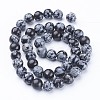 Natural Snowflake Obsidian Beads Strands GSR009-3