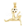 Football Brass Micro Pave Cubic Zirconia Pendants KK-A297-09H-G-1