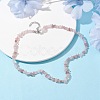 Natural Rose Quartz Chip Beaded Necklace NJEW-JN04615-03-2