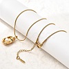 304 Stainless Steel with Acrylic Pearl Oval Pendant Necklaces NJEW-G184-05G-1