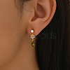 Brass Teardrop Dangle Stud Earrings SW0277-4