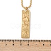 304 Stainless Steel Clear Cubic Zirconia Rectangle Constellation Pendant Necklaces for Women Men NJEW-S435-01G-L-5