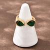 304 Stainless Steel with Glass Cuff Open Rings RJEW-Z125-03G-03-3