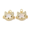 Brass Micro Pave Clear Cubic Zirconia Pendants KK-B083-34B-G-1