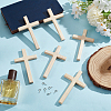 6Pcs Wooden Cross Wall Decoration AJEW-GO0002-23B-4