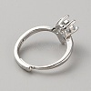 Alloy Micro Pave Cubic Zirconia Flower of Life Adjustable Rings RJEW-WH0001-022-2