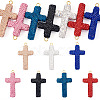 8Pcs 8 Colors Handmade Polymer Clay Pave Rhinestone Big Pendants RB-BT0001-03-1