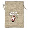 Christmas Printed Burlap Packing Pouches Drawstring Bags ABAG-Q053-02B-07-1
