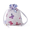 Rectangle Printed Organza Drawstring Bags CON-PW0001-057A-3