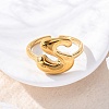 304 Stainless Steel Open Cuff Rings for Women RJEW-M060-01G-19-2