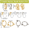 36Pcs 6 Styles 304 Stainless Steel Clip-on Earring Findings STAS-SC0008-33-2