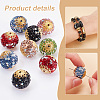 PandaHall Elite 12Pcs 6 Colors Glass Rhinestone Clay Pave Beads FIND-PH0018-36-4