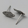 304 Stainless Steel Textured Geometry Stud Earrings Findings with Hole STAS-WH0027-54E-2
