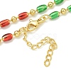 Brass Enamel Column Link Chain Necklaces NJEW-H039-07G-1