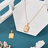 1Pc Stainless Steel Rectangle with Letter Pendants NJEW-TA0001-22O-5