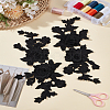 2Pcs Polyester Embroidery Flower Ornament Accessories PATC-LP0001-34-1