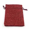 Polyester Imitation Burlap Packing Pouches Drawstring Bags ABAG-R005-9x7-06-1