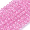 8MM Hot Pink Round Crackle Glass Beads Strands for Jewelry Making X-CCG-Q001-8mm-02-2