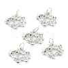 Brass Clear Cubic Zirconia Charms ZIRC-B010-22P-1