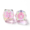 Two Tone UV Plating Rainbow Iridescent Acrylic Beads TACR-D010-02C-3