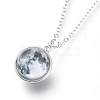 Glass Pendant Necklace NJEW-D281-B-13S-1