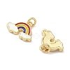 Brass Enamel Charms KK-P326-06G-2